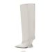 2023 New Fashion Show Pointed Toe Wedge Irregular Heel Knee-High Boots Plus Size Women's Shoes_voghion.com