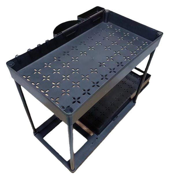 Kitchen Lower Sink Multifunctional Rack Pull-out Storage Rack Sink Finishing Rack_voghion.com