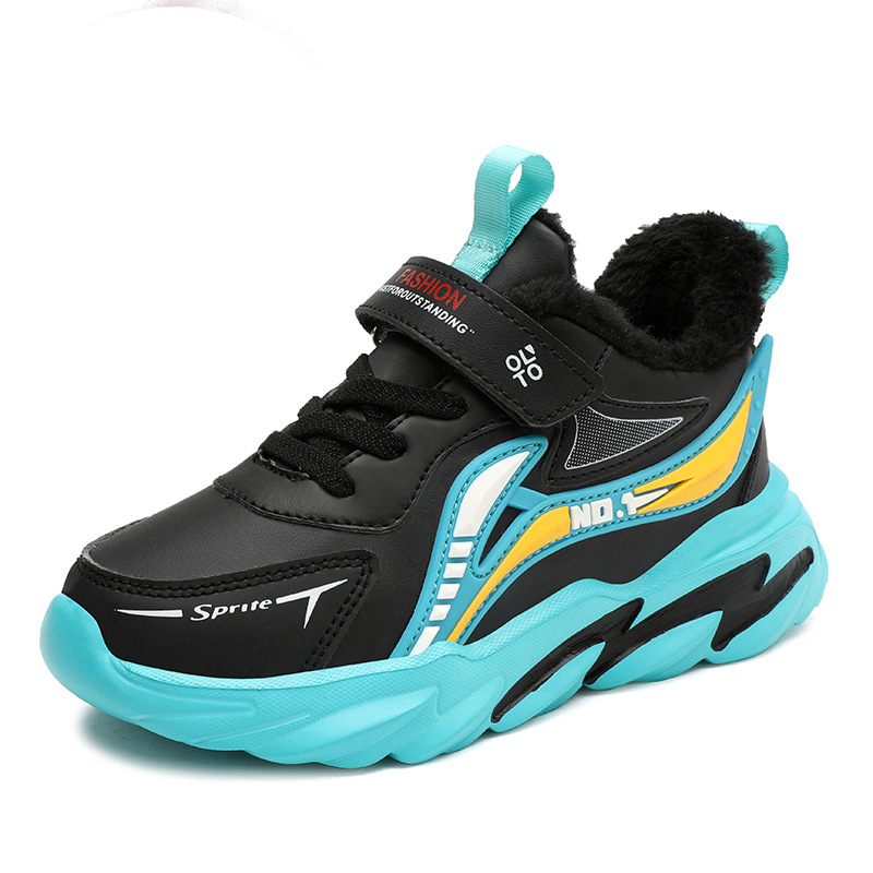 zapatos para niños Zapatos para niños Zapatos de algodón para niños grandes de invierno Zapatos de invierno para niños más zapatillas de deporte de lana para niños Correr en la escuela primaria_voghion.com