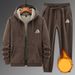 Kleidung 2025 Winter Neue verdickte Herren Lamm Veet Kapuzenpullover Baumwollhose Casual Sports Warm Anzug_voghion.com