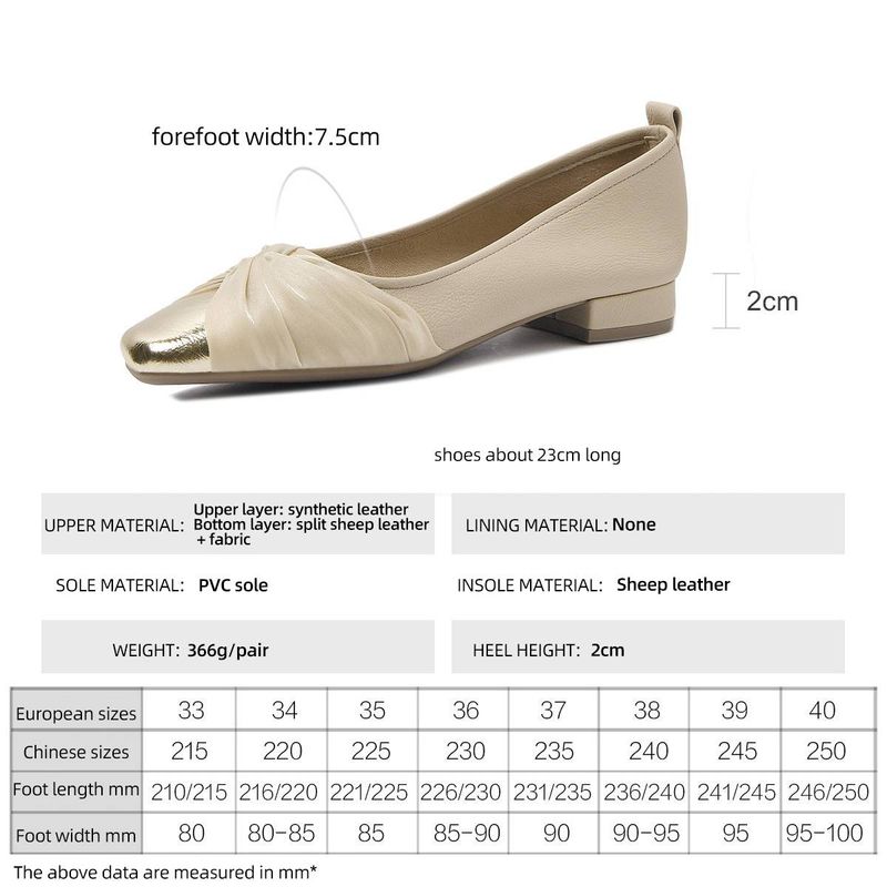 cameido Women's Low - Heeled Slip - On Shoes With Soft Soles, Soft Uppers, Square Toes And Low - Cut Openings_voghion.com
