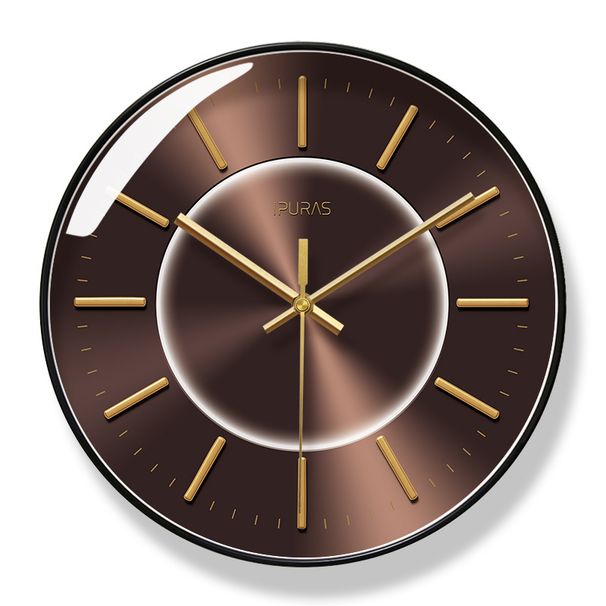Yipula 7078 Ultra-Quiet Wall Living Personalized Round Home Wall-Mounted Modern Dining Room Quartz Clock_voghion.com