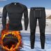 Herbst Winter Fleece-Gefüttert Sportswear Set Für Männer Outdoor Skifahren Laufen Quick-Dry Engen Fitness Basis Schicht_voghion.com