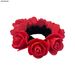 Più affascinante nuovo anello per capelli con fiore di schiuma, ornamento per capelli con rosa, corda per capelli con testa a sfera, anello per capelli elastico alto_voghion.com