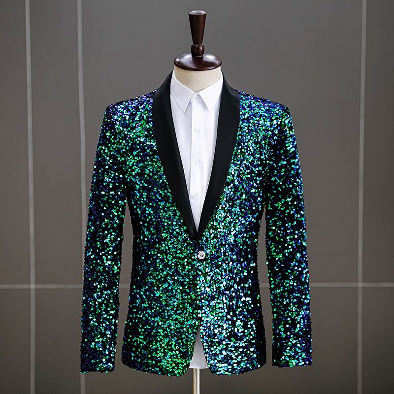 Abito da uomo con paillettes colorate, abito da spettacolo da discoteca, giacca colorata_voghion.com