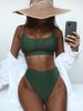 Women's Clothing Split Swimsuit Sexy Swimsuit Solid Color High Waist Bikini_voghion.com