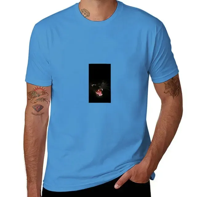 Black Cat T-Shirt summer top oversized sweat black t-shirts for men_voghion.com