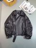 Lamb Foam Leather Motorcycle Jacket Loose PU Leather Jacket Oversize 2024 New Simple Early Autumn Jacket_voghion.com