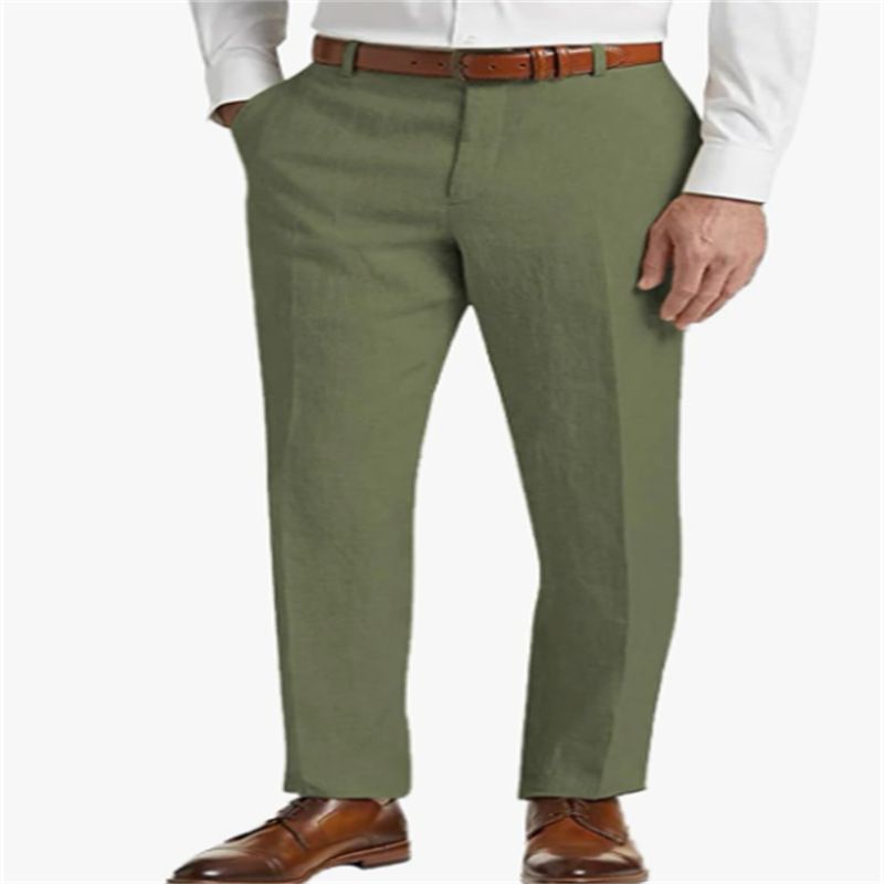Pantaloni da uomo in lino, nuovi modelli primaverili ed estivi, leggeri e classici, pantaloni regolari_voghion.com