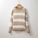 Shiying Autumn New Round Neck Knitted Top Wom, Casual, Simple, Fashionable, Color blocked Printed Warm Sweater for_voghion.com