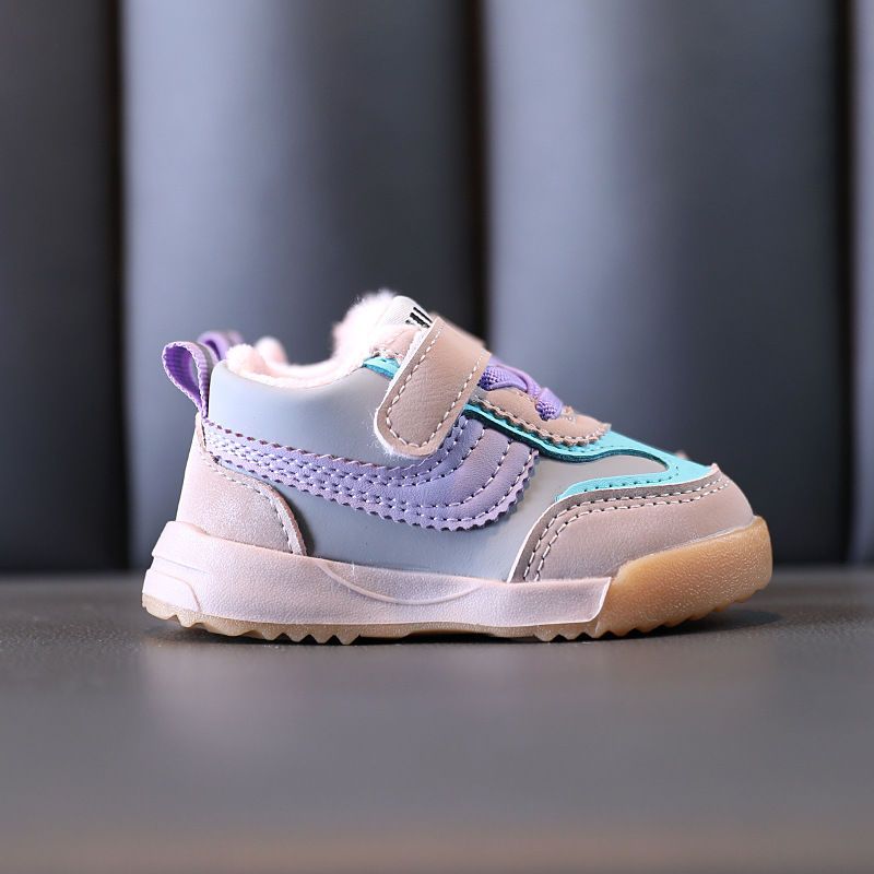 2025 New Children's Sports With Plush Thickened Cotton Korean Version For Boys And Girls Baby Walking Shoes Winter_voghion.com