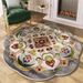 Ethnic style circular imitation cashmere living room carpet, sofa, coffee table, hanging basket, floor mat, bedroom bedside blanket, household use_voghion.com