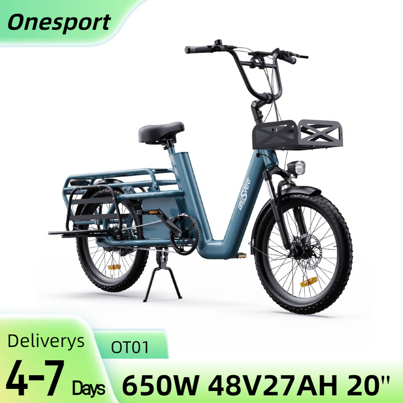 ONESPORT OT01 Electric Cargo Bike 20" Renkaat 650W Moottori 48V 27Ah Akku_voghion.com