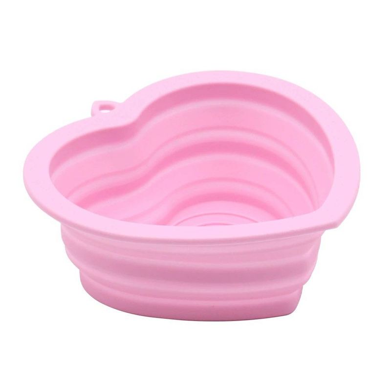 Foldable Heart Shaped Cute Dog Bowl Cat Bowl_voghion.com
