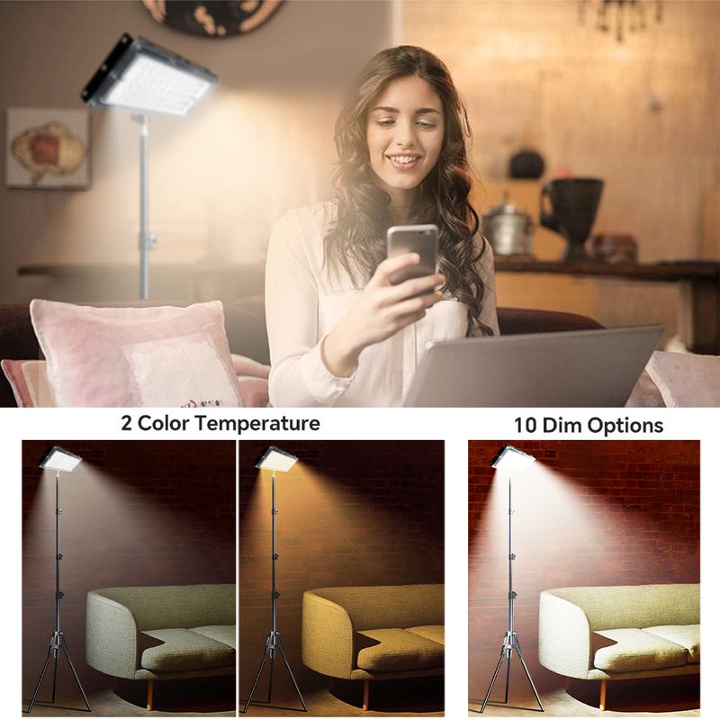 LED Floor Lamp - Adjustable Color Temperature & Brightness Modern Floor Lamps, USB Power Stanging Work Light For Reading Office Living Room Bedroom_voghion.com