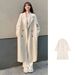 Women's Long Wool Blend Coat - Korean Style Oversized Trench Coat With V-Neck, Elegant Loose Fit Spring Fall Outerwear In Beige, Black, Camel & More_voghion.com