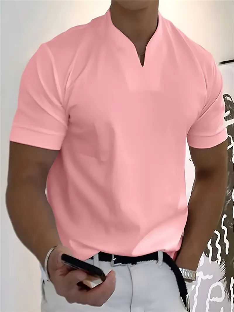 ​​„Sportliches T-Shirt mit V-Ausschnitt für Herren – Stretch-Baumwolle fürs Fitnessstudio und Workout – für optimale Muskelform – Atmungsaktiv und feuchtigkeitsableitend (mehrere Farben/Größen)“​​_voghion.com