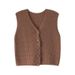 Nieuw gebreid vest klein tanktopje dames V-hals losse korte westerse lente- en herfststijl mode schouder_voghion.com
