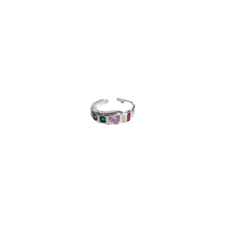 S Reinem Silber Neue Nische Design Dopamin Bunte Zirkon Ring High-end-Mode_voghion.com