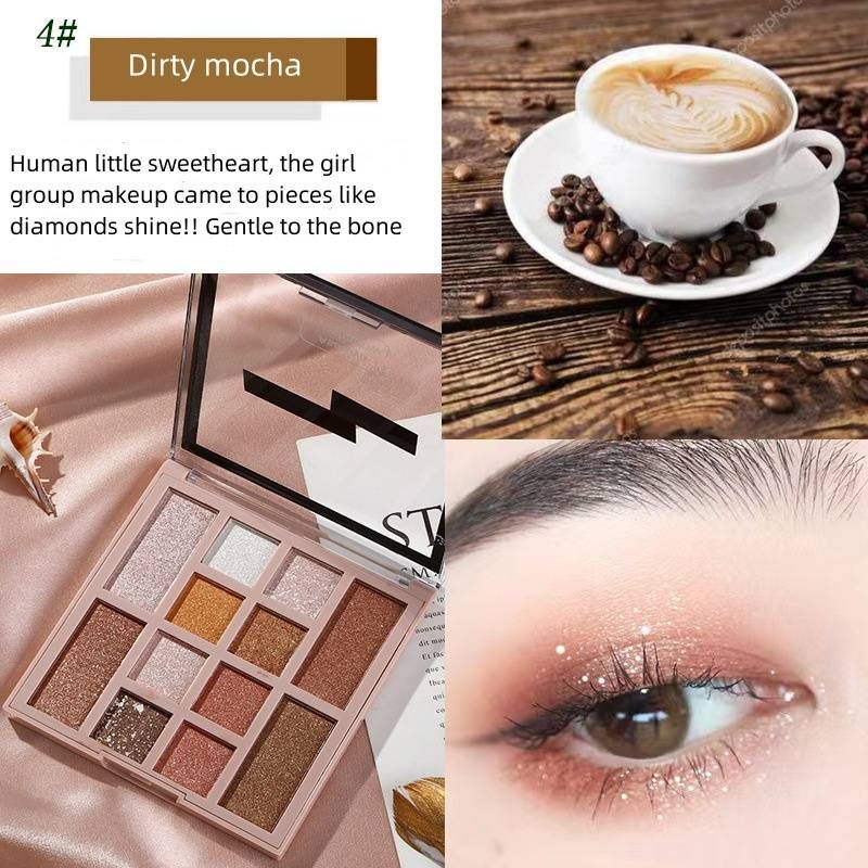 Pearl Earth Color vandtæt 12-farver øjenskyggepalette til en overkommelig student skønhed_voghion.com