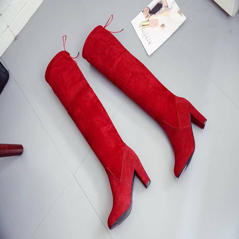 Over-the-knee boots High-heeled women's boots Plus-size boots_voghion.com