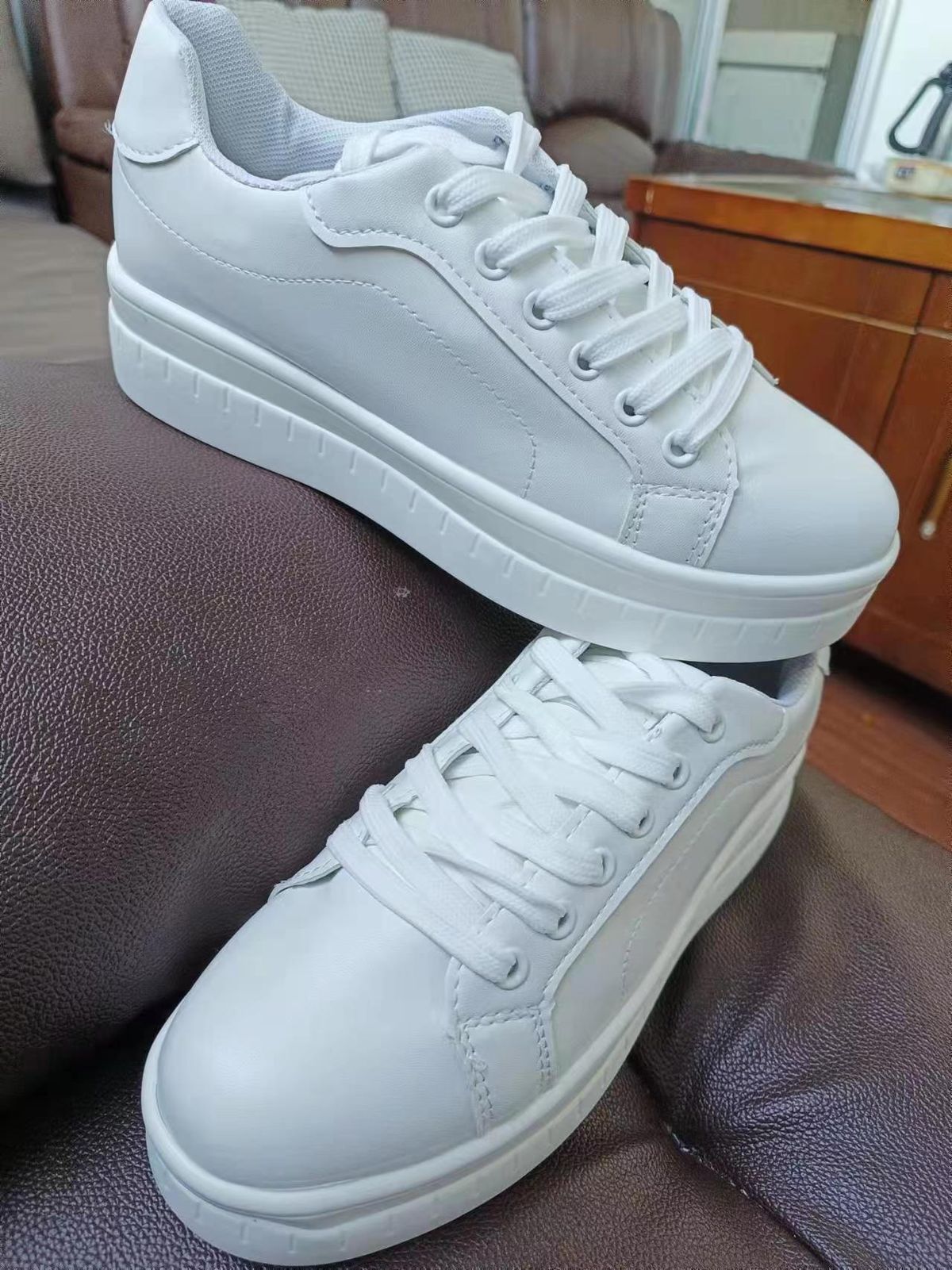 Women’s Shoes Large Size Single Shoes For Women Round Head Thick Sole Casual Rubber Shoes_voghion.com