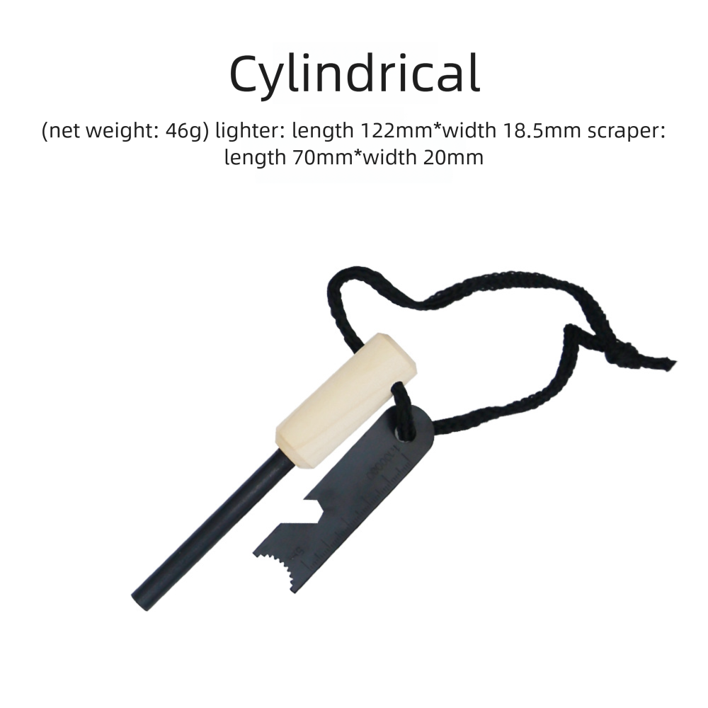 Attrezzatura da campeggio per esterni, strumento di sopravvivenza in natura, asta di magnesio, accendifuoco, manico in legno, bastoncino di selce, escursionismo_voghion.com