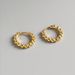 925 Sterling Silver Gold Beads Lip Nose Huggie Hoop Clip Earrings 12mm Gift E12_voghion.com