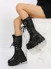 Wedges knight boots women plus size handsome platform mid-calf boots woman_voghion.com