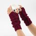 Fried Dough Twists Wrist Gloves Autumn Winter New Knitted Wool Warm Men And Women's Short Skiing Open Finger Sleeve_voghion.com