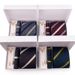 2025 New Men's Striped Gift Set 6 Pieces Tie Pocket Square Collar Clip Cufflinks_voghion.com
