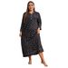 Plus Size Sleepwear Set - Women’s Long-Sleeve Nightgown For Winter, Soft & Stretchy (1XL-4XL, Black)_voghion.com