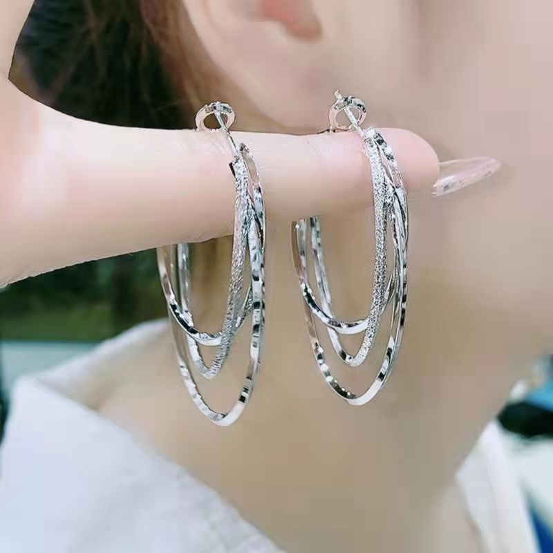 Women's earrings New Temperament Fashion Hoop Earrings Western Style High-end Crystal Earrings Light Luxury Unique Versatile Ear Accessories_voghion.com