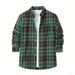Men's Plaid Flannel Shirt - Soft Brushed Cotton Blend, Relaxed Fit, Lightweight Long Sleeve Open Front Shirt For Casual & Smart Wear_voghion.com