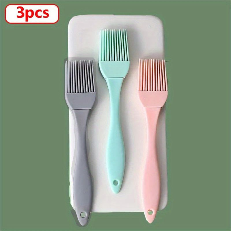 3pcs Silicone Basting Brushes Heat Resistant For BBQ Baking Grilling Durable Easy Clean Pastel Colors Kitchen Gadget143_voghion.com