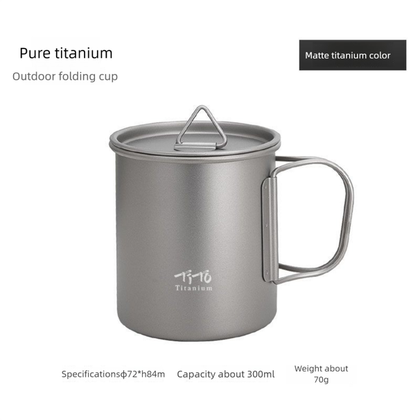 Tazza pieghevole in lega di titanio per tè e caffè portatile da campeggio all'aperto TiTo Pure Water_voghion.com