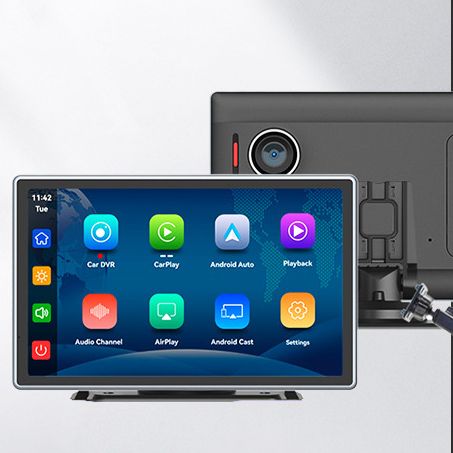 9-calowy bezprzewodowy wyświetlacz CarPlay Android Auto – kamera samochodowa 4K z Wi-Fi 5G i czujnikiem światła_voghion.com