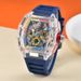 Richard Crystal Transparent Gradient 3D Rainbow Color Personalized Rotating Tourbillon Quartz Six Needle Calendar Watch_voghion.com