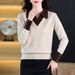 【 Cashmere Family 】 Kragen Wolle zweiteiliges Strickoberteil Temperament lose dünne Pullover Damen kurz_voghion.com