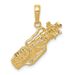 14k Solid Polished Open-Backed Golf Bag With Clubs Charm_voghion.com