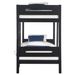 Black Twin/Twin Bunk Bed with Ladder_voghion.com