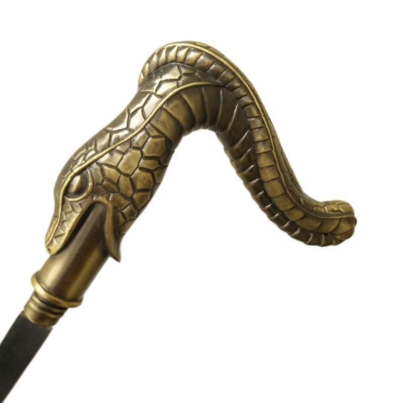 Snake-Head Walking  Cane  Aries Metal Fashion Canes  Crutch for Men  Trekking Poles  Hiking  Sports Accessories Defense  93cm_voghion.com