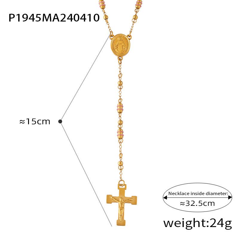 Retro Cross Titan Stål Partihandel Hänge Halsband_voghion.com
