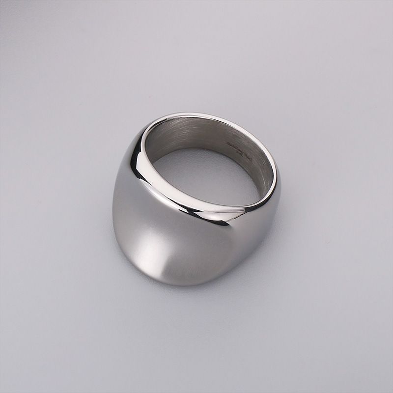 Bague pour homme, design haut de gamme, plaquée sous vide, minimaliste, en acier inoxydable, large et exagérée_voghion.com