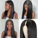 100% Human Hair V Part Straight Machine Made Wig Peruvian Remy Human Hair for Women_voghion.com