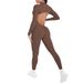 New Cross-Border Double-Sided Brocade Solid Color Beautiful Back Hollow Long Sleeve Sports Running Fitness Yoga Jumpsuit_voghion.com