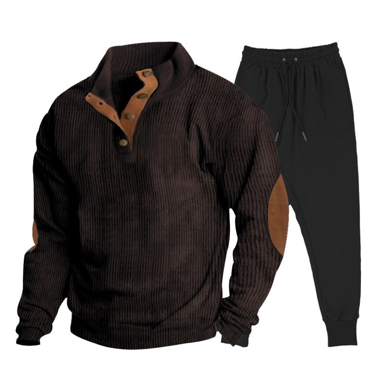 Men's clothing casual suit outdoor stand collar long sleeve hoodie sweatpants suit_voghion.com