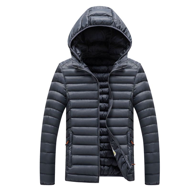 Herrenbekleidung Baumwollmantel Leichte Kapuzenjacke für Herren Neuer schmaler Baumwollmantel Herren-Winteroberteile Neuer gerippter Baumwollmantel für Herren_voghion.com