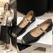 Zapatos náuticos de noche negros nuevos de estilo francés con tacón grueso y fragantes Mary Jane para mujer, primavera y otoño de 2024._voghion.com