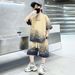 Kid's Clothing Summer new children's cotton short-sleeved shorts suit boys fashionable and handsome round neck casual sports suit_voghion.com